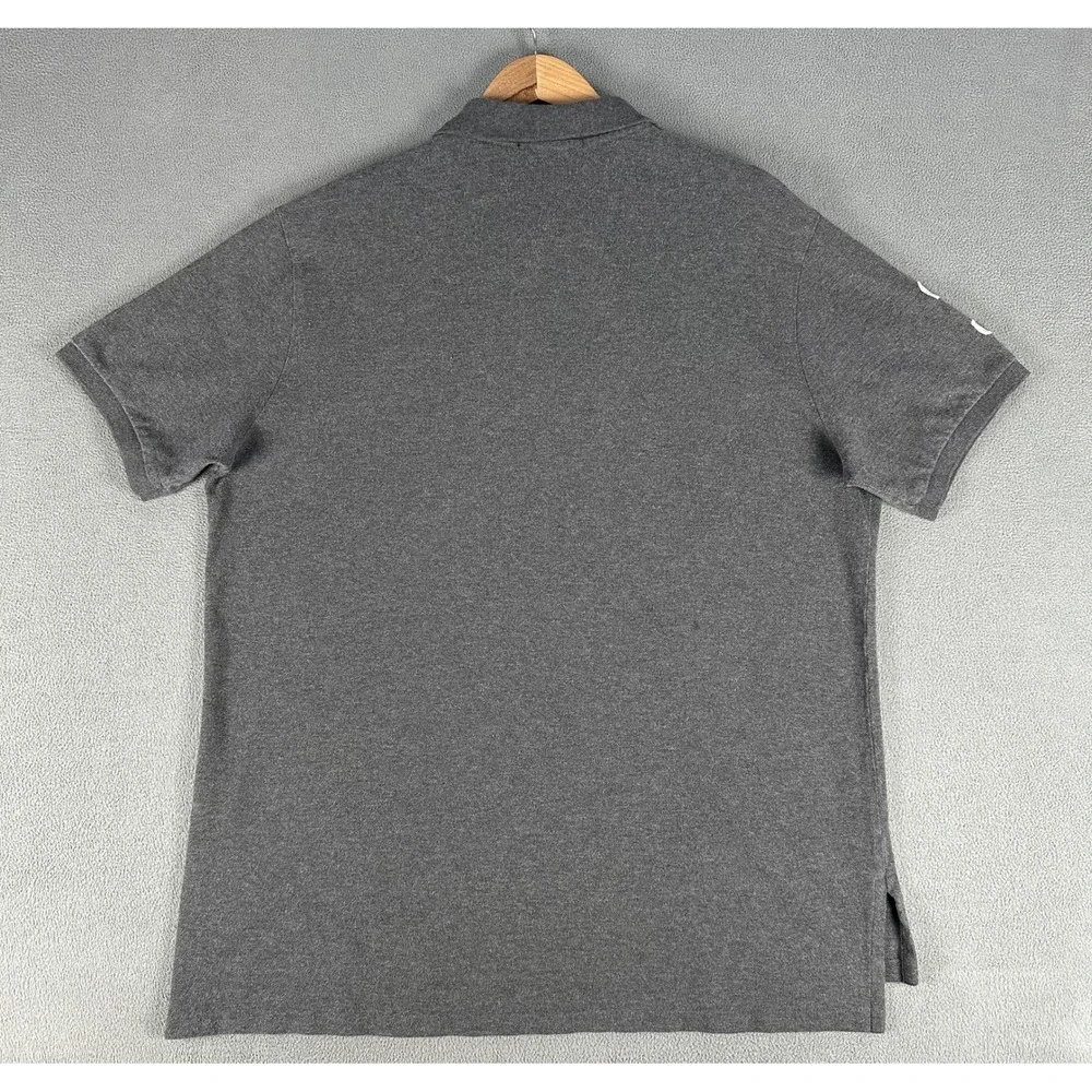 Ralph Lauren Polo Shirt 2XL Grey Big Pony Heraldic Equestrian Crest Custom Slim